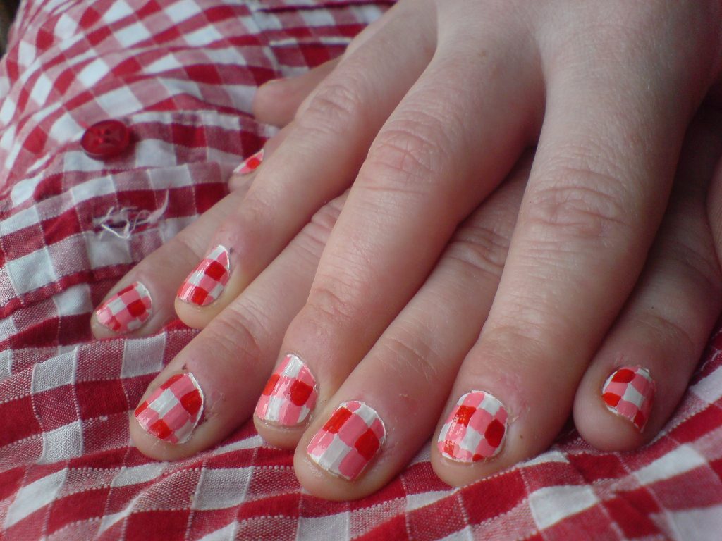 ギンガムネイルアート